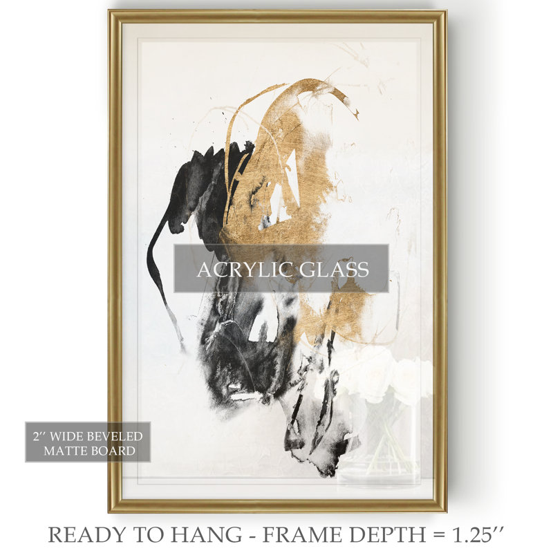 Black/Gold Splash II' Print, 18.5" H x 24.5" W x 1.5" D, Gold