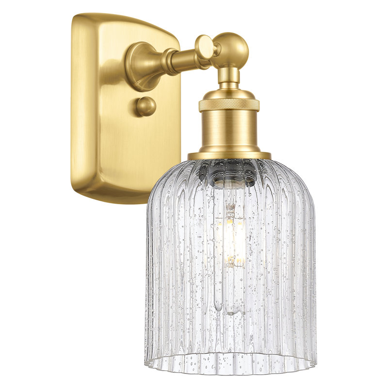 Northgate Steel Armed Sconce, Satin Gold, Seedy
