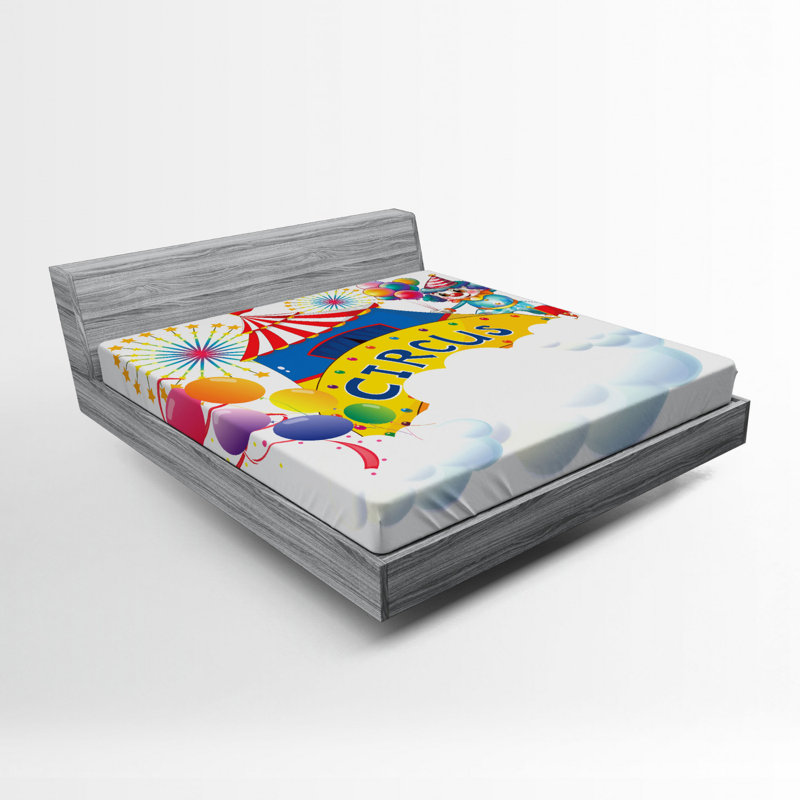 Circus Microfiber Fitted Sheet, Queen Fitted Sheet