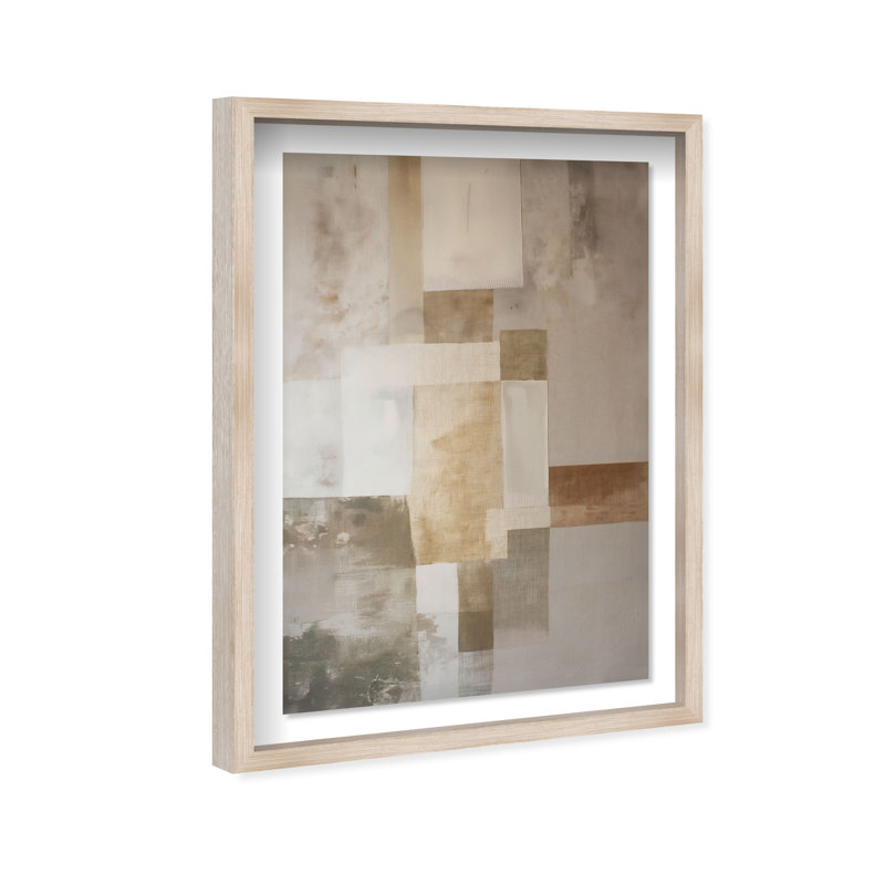 Dustveil (III) Shadowbox Abstract Print by Oliver Gal, Black Frame, 10 x 15, 16.5"H x 11.5"W, Natural Oak Frame