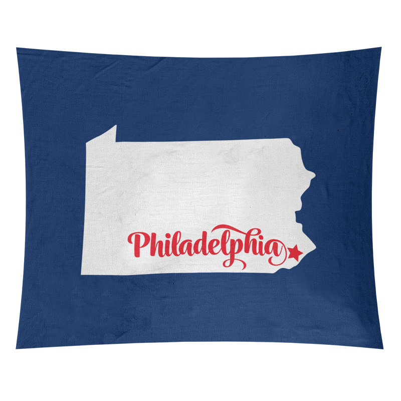 Tapisserie de Philadelphie, Pennsylvanie, H 88 po x l 104 po, Bleu foncé