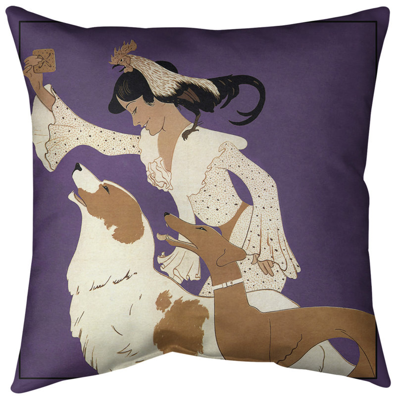 Insert de coussin décoratif pour affiche dog biscuits, 20 po x 20 po, Bourre en polyester, Mauve