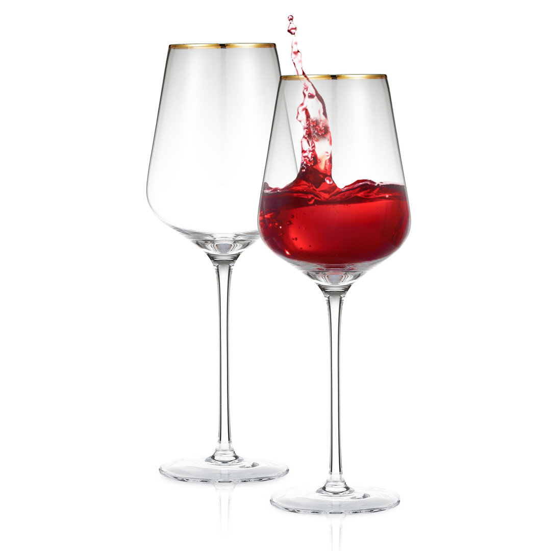 Luxury Elegant 15 oz. Crystal All Purpose Wine Glass Cheer Collection Set 