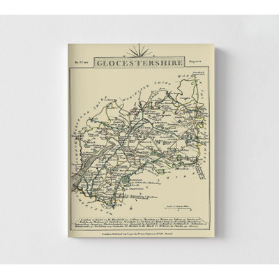 Glocestershire County England - Cary 1792, England Poster, Extra Large Map Of England Print, United Kingdom Historical Poster Print