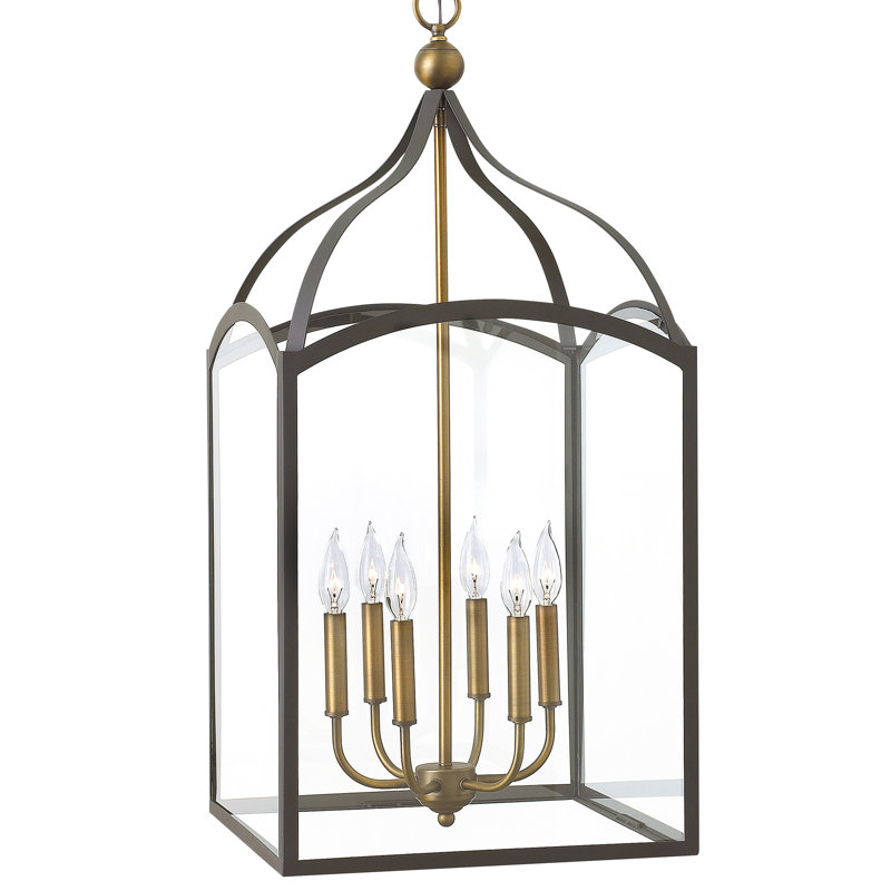 Hinkley 6-Light Open Frame Foyer Chain-Hung Rectangle Chandelier