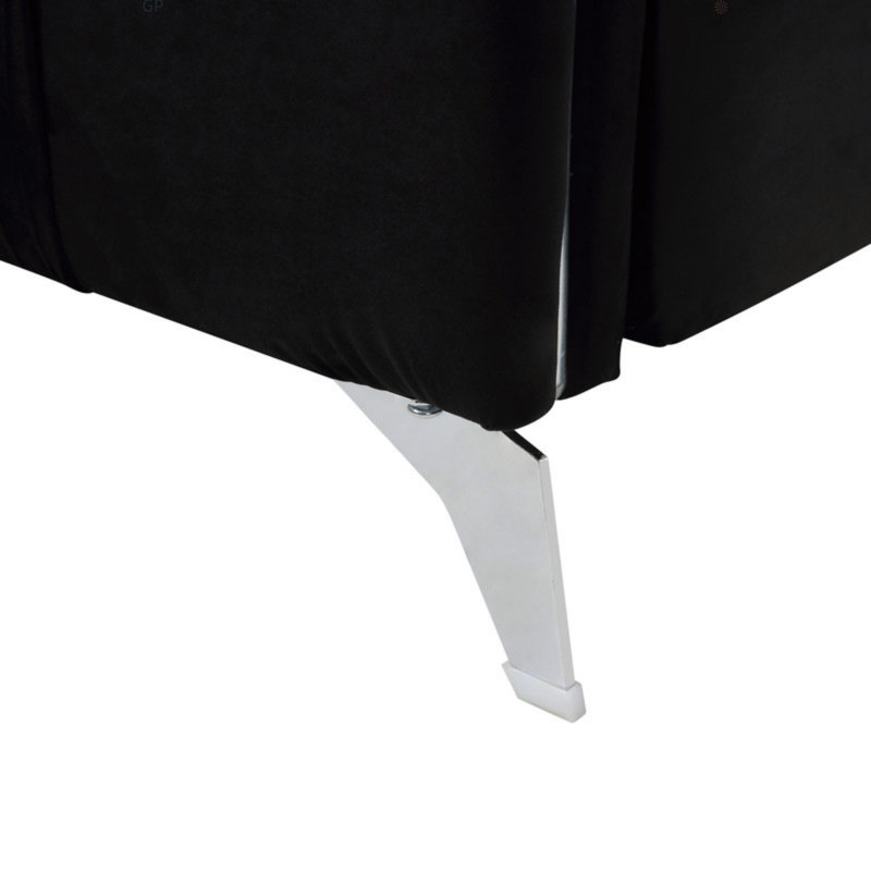 Causeuse moderne chic 54 "en velours noir Hathaway