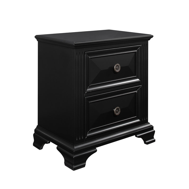Table de chevet en bois noir
