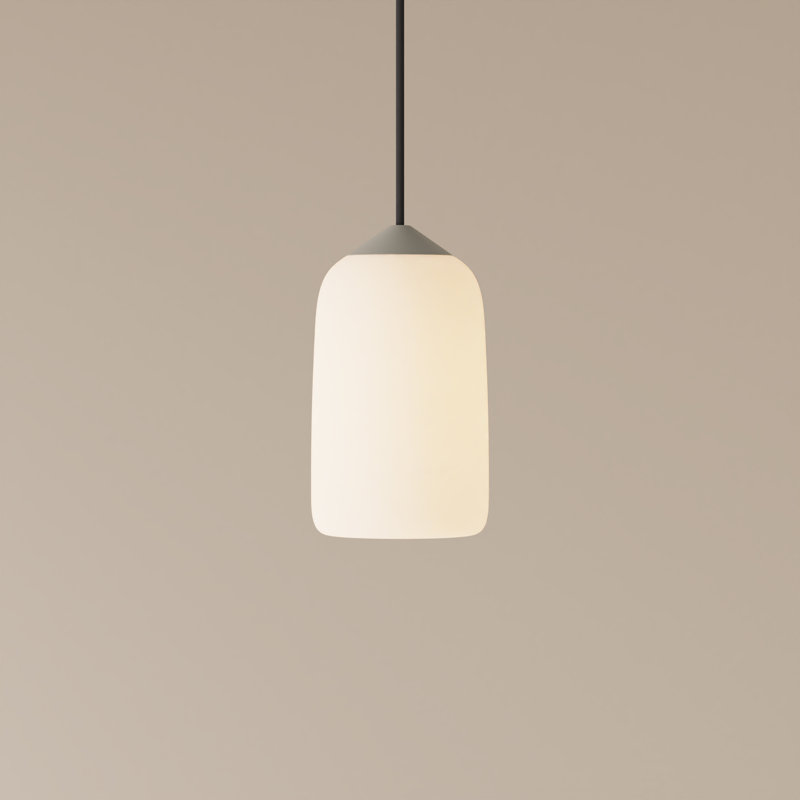 Goby Pendant Light, Stone, Black, 18" H x 9" W x 5.25" D