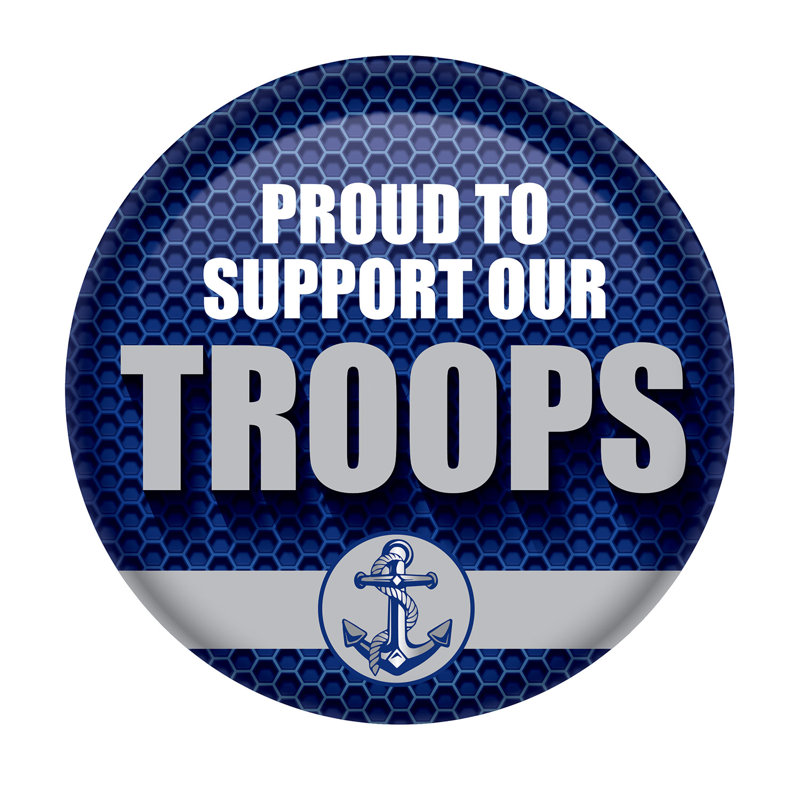 Bouton «Proud To Support Our Troops»