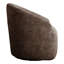 Chaise rembourrée avec fonction rotative - Matériau tissé pivotant à 360 degrés dans un revêtement chocolat, aspect transitionnel moderne, pieds en bois massif, revêtement, base en anneau métallique