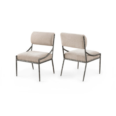 Bastille Chenille Fabric Upholstered Dining Side Chair