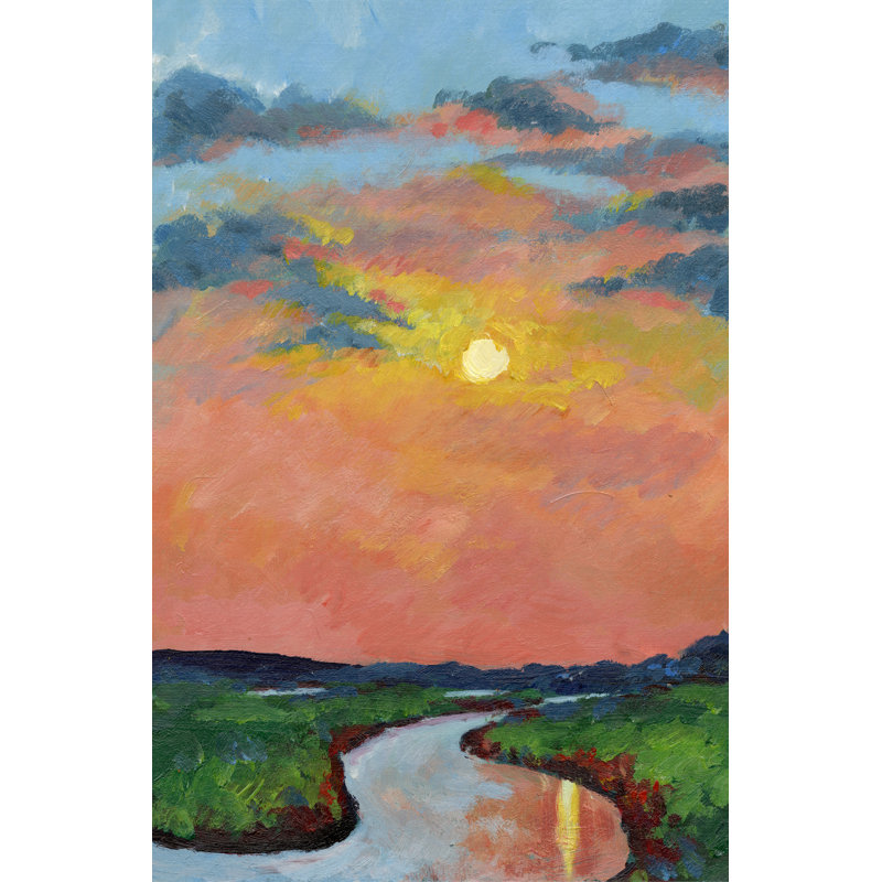 River Scene I - Painting Print, Black Floater Framed, 46cm H x 30cm W