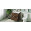 Meuble-lavabo autoportant de 30 po brun foncé avec lavabo en céramique, conception cannelée, tiroirs pleine extension à fermeture en douceur et poignées verticales | Idée cadeau-1213030981