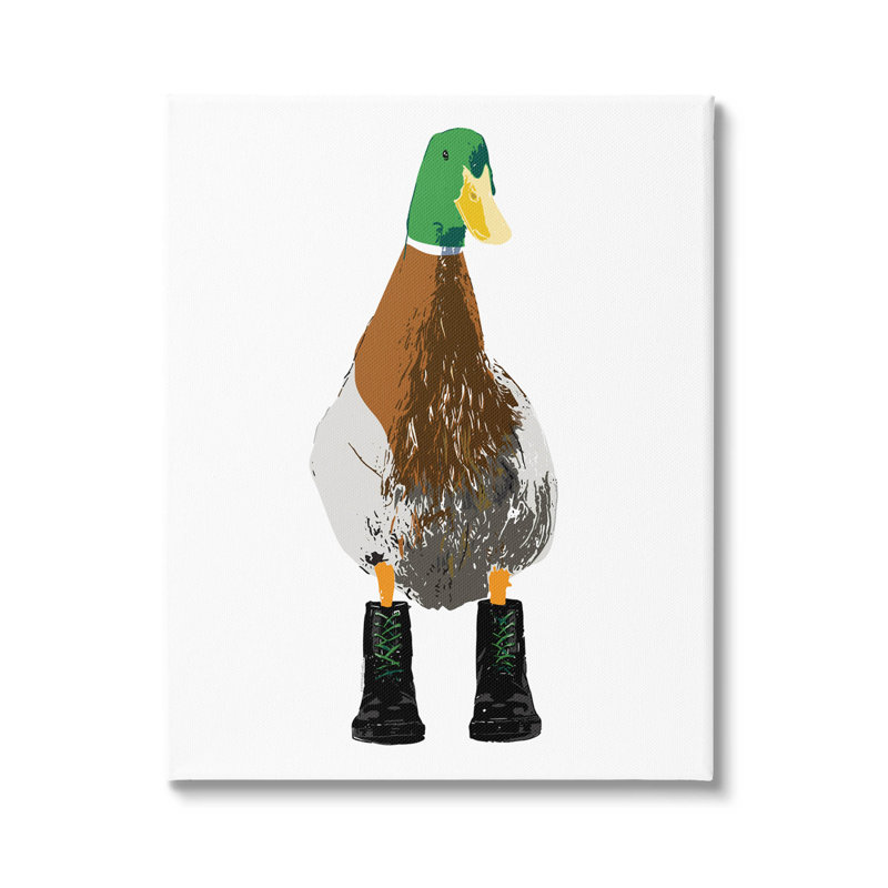 Portrait de canard colvert portant des bottes par Kamdon Kreations - impression sur toile tendue