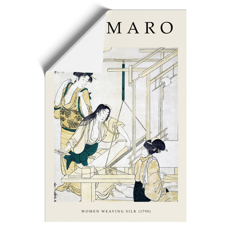 Women Weaving Silk - No Frame Print, 42cm H x 30cm W x 0.1cm D