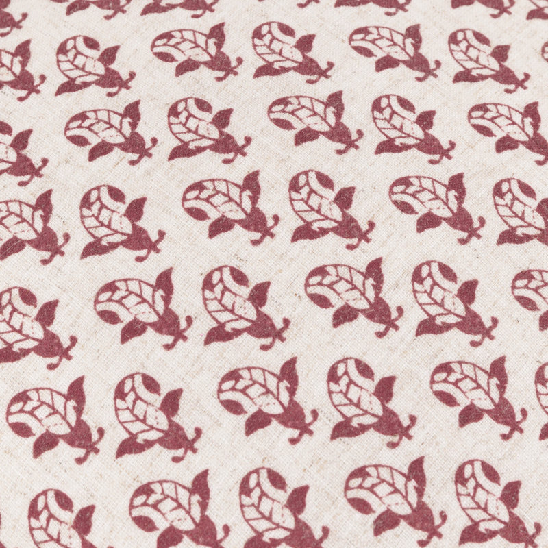 Floral Square Pillow Cover, Red