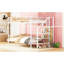 Lit superposé en métal avec rangement latéral et garde-robe en blanc, pour un rangement de longue durée et peu encombrant-2040365697-2040365696
