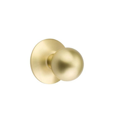 Ensemble de mortaise intérieure Emtek avec rosette moderne et bouton Orb (droit)