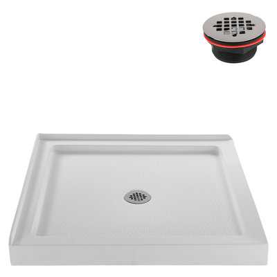36'' W x 36'' D Square Acrylic Shower Base, ABS Drain Included