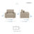 Garde Modern & Contemporary Textured Fabric 2-Piece Living Room Sofa Set with Built-In Charging Ports & Convertible Sleepers-1547516188