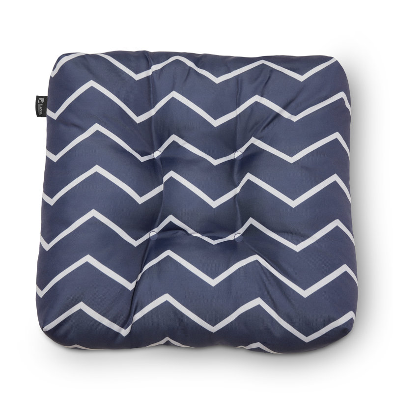 Bergholt Patio Seat Cushion, 19in. W, Navy Chevron