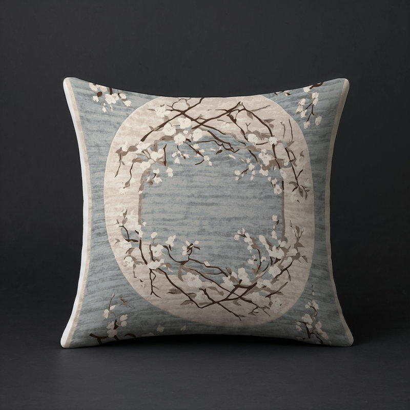 Coussin décoratif intérieur et extérieur Modern, Carré 16 po, Gris oriental 9