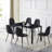 7-Piece Rectangular Tempered Glass Dining Table and Chair Set