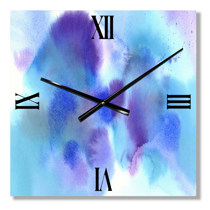 Horloge murale moderne bleu et violet Cloudscape, Petit