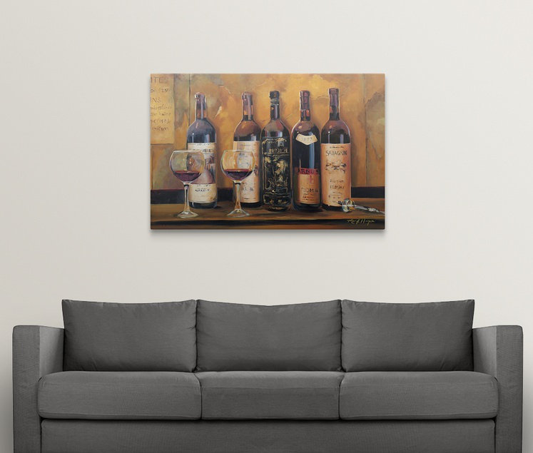 «Yves Cellar Reds» par Marilyn Hageman, reproduction d'art, H 32 po x l 48 po x P 1,5 po, Toile