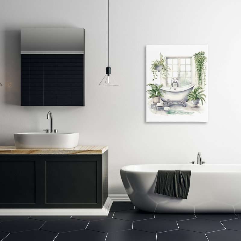 Toile de baignoire et de fenêtre Lush Greenery, design par Lettré et doublé, H 40 po x l 30 po