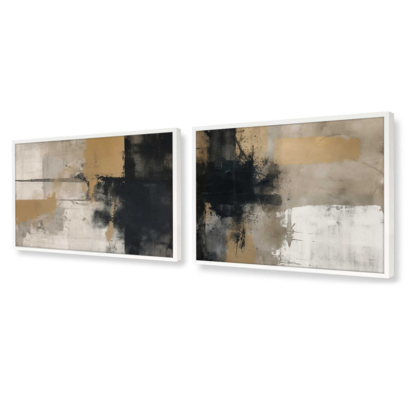 Ensemble de 2 estampes Chiaroscuro Blend, Blanc opaque, H 9 po x l 22 po