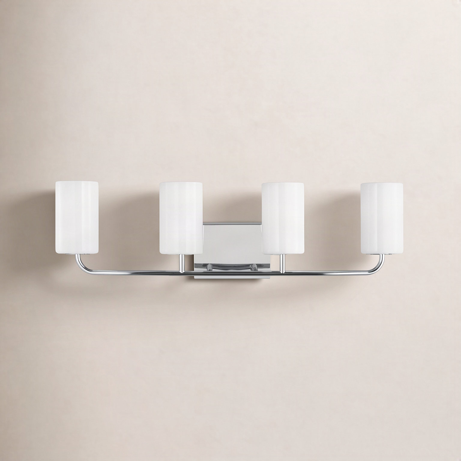 4 Light Dimmable Vanity Light, Chrome, No