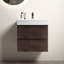 Meuble-lavabo de salle de bain avec lavabo (blanc, noyer)-586422758