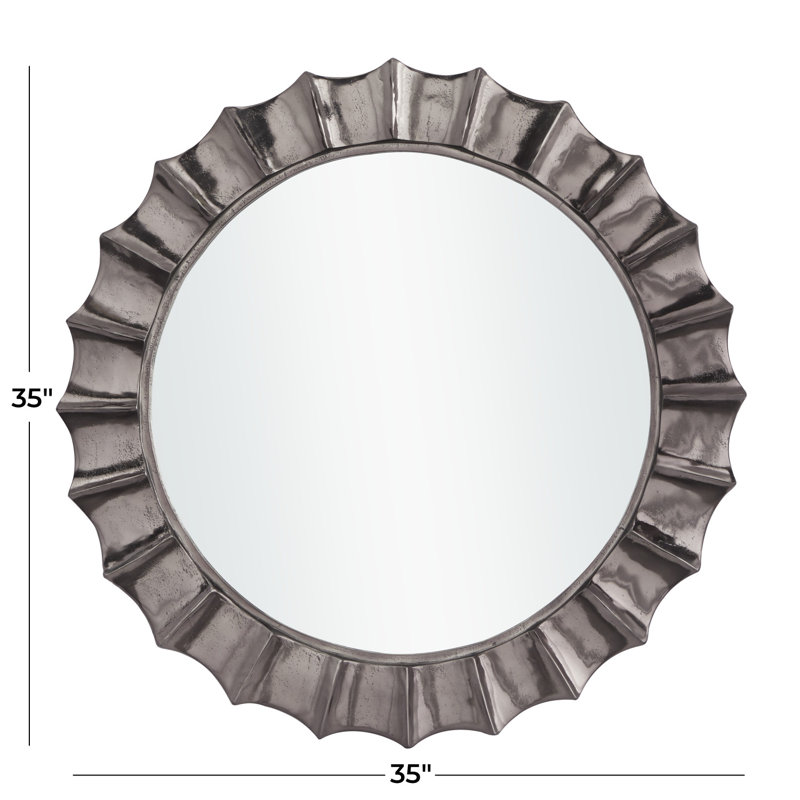 Tilbrook Aluminium Circle Wall Mirror, Polished Black