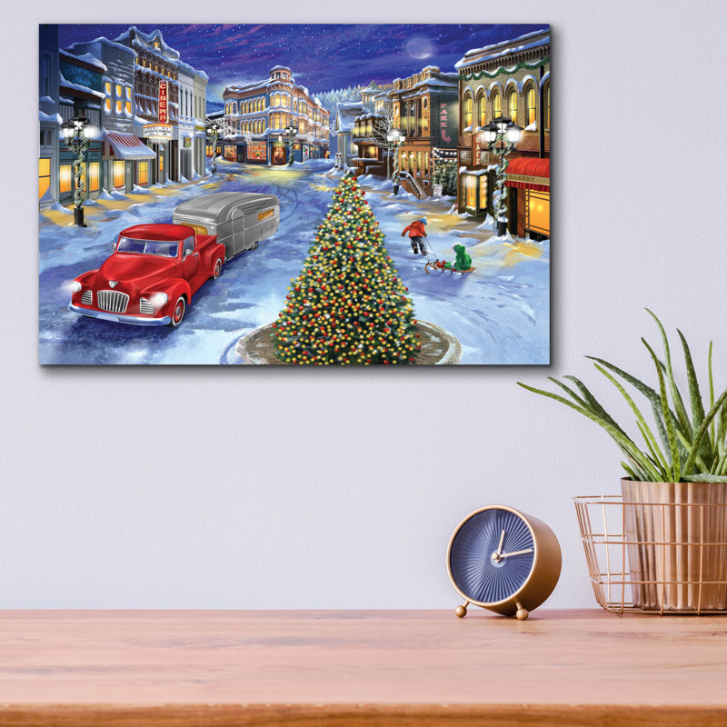 «Main Street Christmas» par Bigelow, illustrations en verre acrylique, H 12 po x l 16 po x P 0,13 po