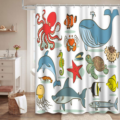 Rideau de douche avec 12 crochets
