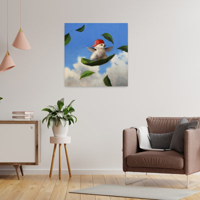 Vent, surfeur, oiseau, art urbain contemporain