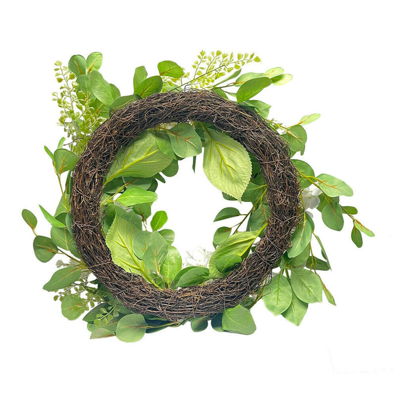 Handcrafted Faux Hydrangea Polyester 24'' Wreath