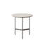 Petite table d'appoint ronde décorative, table d'appoint à plateau en pierre frittée avec structure en métal robuste, table de chevet polyvalente et support à plante pour l'intérieur