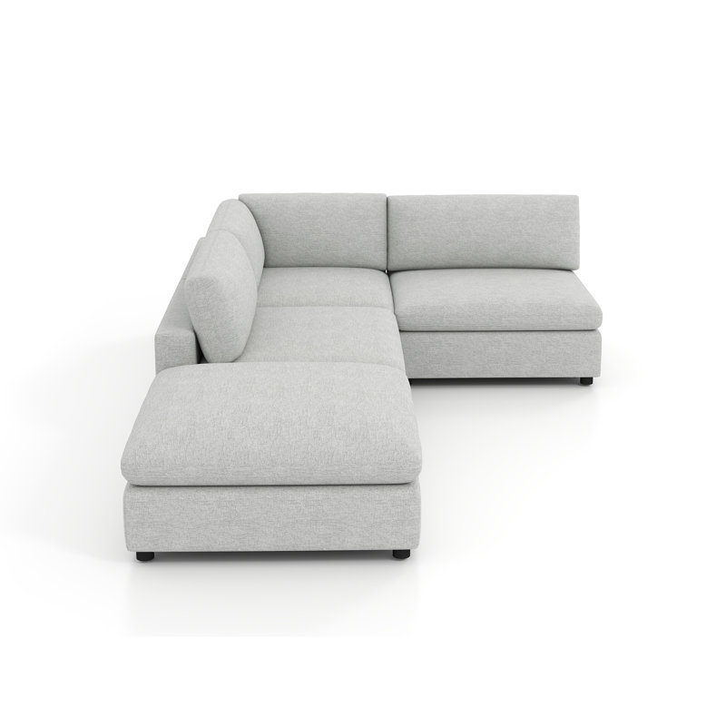 Ensemble de conversation modulaire 4 pièces avec repose-pieds Minimalist