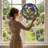 Cactus Moon Stained Glass Window Panel，12"H-125445517
