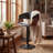 Black Adjustable Height Bar Stools With Faux Leather Seat Swivel Stool With Backrest For Kitchen Island, Bar, Home Pub​​-1544452094