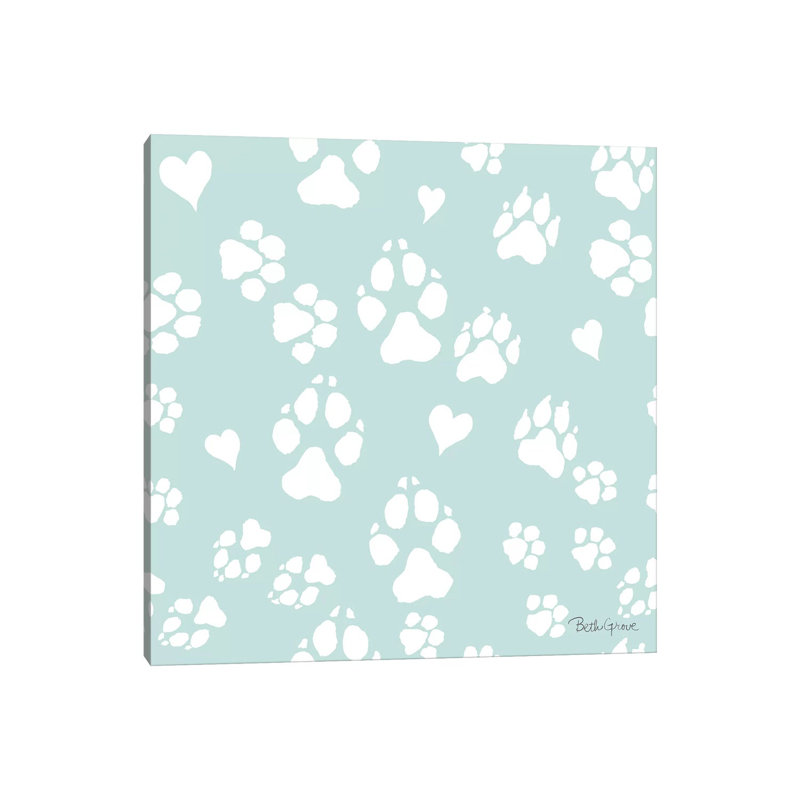 Paws Of Love Pattern IIID by Beth Grove - Wrapped Canvas Print, 30.48 cm H x 30.48 cm W