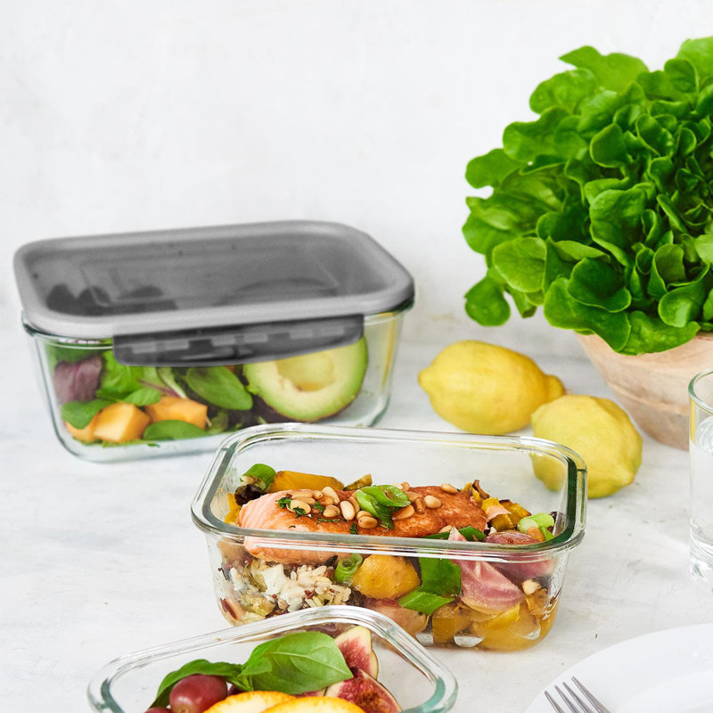 SmartStore Multipurpose BPA Free Glass Food Container with Airtight Lid, 0.75 L