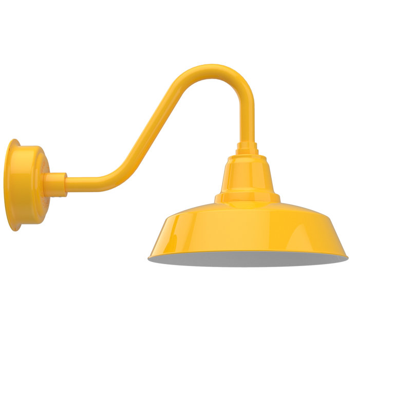 Luminaire de grange d’extérieur à del Vandervliet, Jaune, H 14,13 po x l 14 po x P 23,25 po