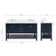 ARIEL Magnolia 60 Double Sink Bathroom Vanity with Top-621125-38213391