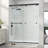  55"-60" W x 76" H Double Sliding Framed Shower Door in Matte Black with 5/16" Clear Tempered Glass, Soft Close Cushion-128676406