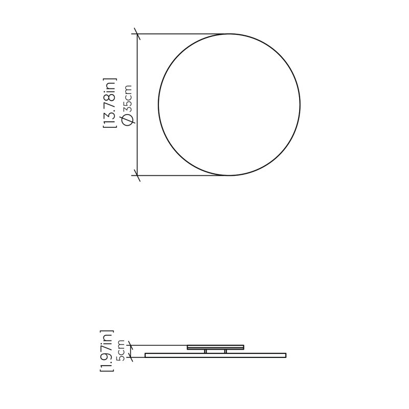 Lampe murale Clean Clean, H 13,65 po x l 13,65 po x P 1,18 po, Gris anthracite