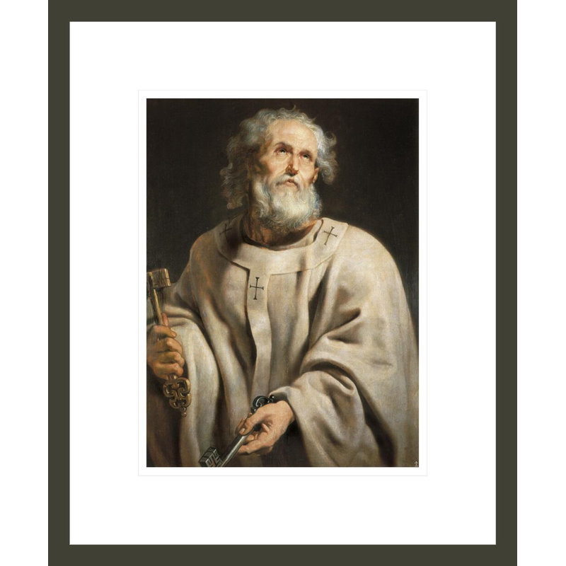 «Saint Peter» par Peter Paul Rubens - impression giclée encadrée, 16.59" H x 13.75" W