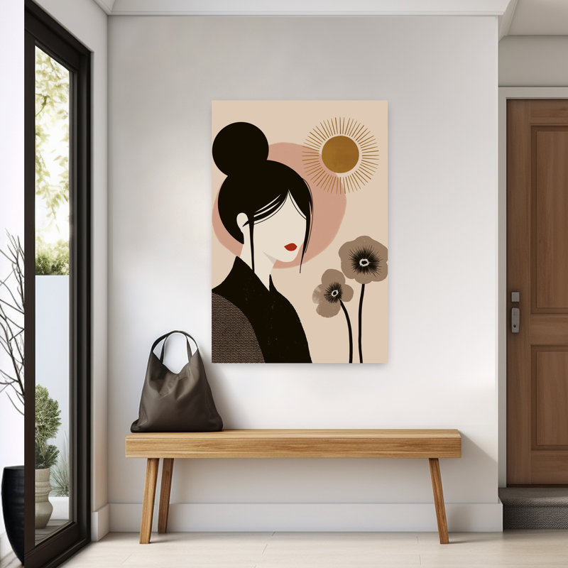 Contemporary Art Abstract Elegant Minimalist Flower Nature Wall Art 1 Piece Wrapped Canvas Wall Art, 152.4 cm H x 101.6 cm W